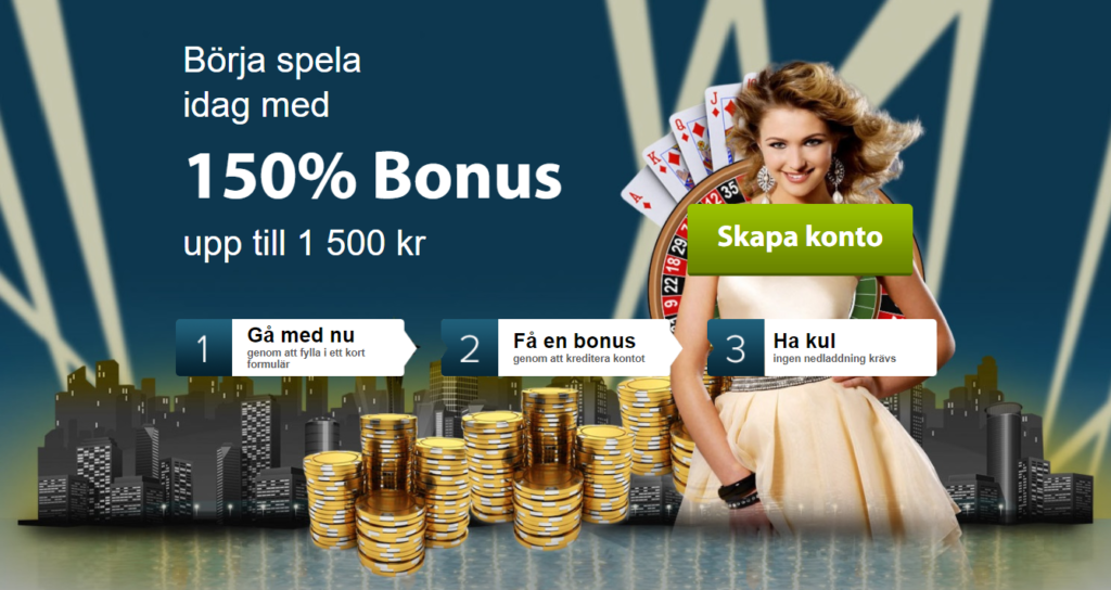 VipSpel bonuskod + 150% bonus upp till 1 500 kr i välkomstbonus