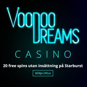 Voodoo Dream casino bonuskod 20 free spins utan insättning