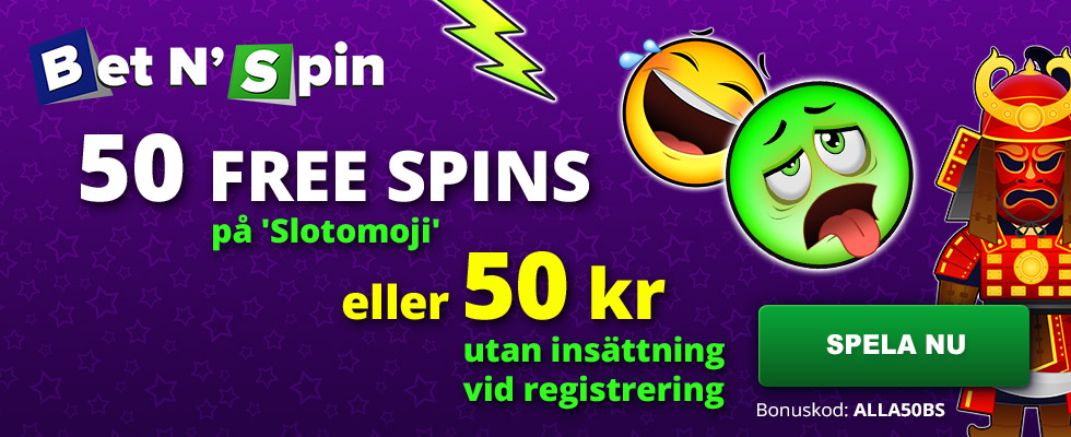 Bet N Spin bonuskoder - Hämta 50 free spins 50 kr gratis genoms ALLA50BS