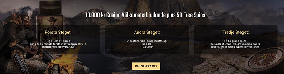 Viks casino bonuskod VIP bonus - få upp till 10 000 kr samt 50 free spins med bonuskoden W1000SE!