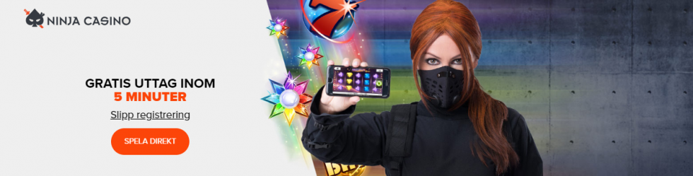 Ninja Casino bonuskod - gratis uttag inom 5 minuter!