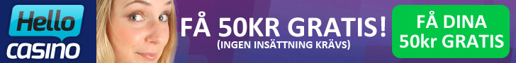 Hello Casino 50 kronor gratis vid registrering