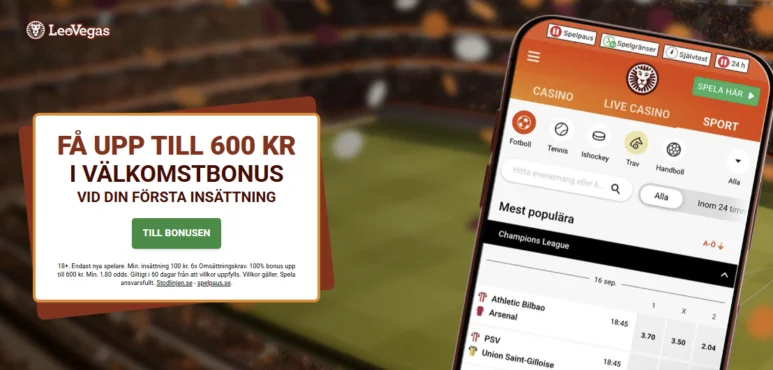 Leovegas bonuskod Du behöver ingen bonuskod LeoVegas casino!
